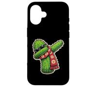 Carcasa para iPhone 16 Dabbing Cozy Cactus Usando Bufanda Hilo Amante Fibra Artista