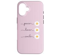 Carcasa para iPhone 16 Daisy Plant Peace Love Smile Common Daisy Flower