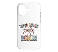 Carcasa para iPhone 16 Dale un Beso a tu Cerebro, inspira, educa, Genial, Retro, Vintage