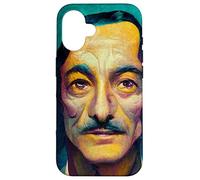 Carcasa para iPhone 16 Dalí Surrealismo Retrato de Salvador Arte Surrealista Geométrico
