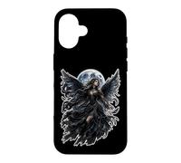 Carcasa para iPhone 16 Dark Gothic Angel Wings Moon Fantasy Art Aesthetic