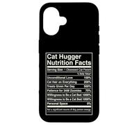 Carcasa para iPhone 16 Datos nutricionales de Cat Hugger Funny Feline Lover Owner