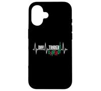 Carcasa para iPhone 16 Day Trader Heartbeat Pulse Line EKG Trading Lovers Inversores