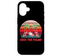 Carcasa para iPhone 16 Deck The Palms - Navidad en Julio Santa Bebiendo un cóctel