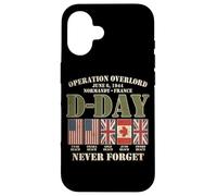 Carcasa para iPhone 16 Día D 6 de Junio de 1944 Normandía Francia Nunca Olvides Que se desvaneció