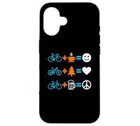 Carcasa para iPhone 16 Día Mundial de la Bicicleta: Ecuaciones de Ciclismo Feliz Amor Paz