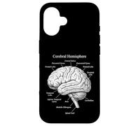 Carcasa para iPhone 16 Diagrama de anatomía de la neurociencia del hemisferio Cerebral