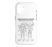 Carcasa para iPhone 16 Diagrama Divertido del Entrenamiento del Levantamiento de Hipertrofia de los Grupos musculares del Gimnasio