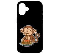 Carcasa para iPhone 16 Dibujos Animados de Pasta de Mono