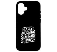 Carcasa para iPhone 16 Dicho Divertido de sobreviviente del seminario temprano en la mañana
