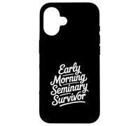 Carcasa para iPhone 16 Dicho Divertido de sobreviviente del seminario temprano en la mañana