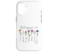 Carcasa para iPhone 16 Dios Dice Que Eres único Especial Fuerte fe Cristiana