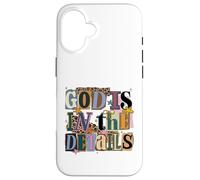 Carcasa para iPhone 16 Dios está en los Detalles Collage Ransom Note Style Design