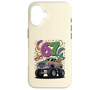 Carcasa para iPhone 16 Diseño de Carnaval de Mardi Gras Monster Car Truck 67