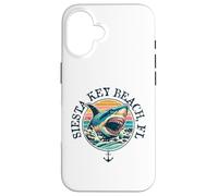 Carcasa para iPhone 16 Diseño de Tiburones de Siesta Key Beach FL