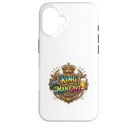 Carcasa para iPhone 16 Diseño Divertido de King of The Man Cave para Videojuegos para papá