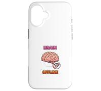 Carcasa para iPhone 16 Diseño Divertido del Humor tecnológico del Cerebro Fuera de línea