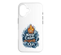 Carcasa para iPhone 16 Diseño Keep Calm and Grill On BBQ Pitmaster