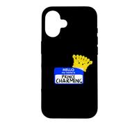 Carcasa para iPhone 16 Disfraz de Halloween fácil con Texto en inglés «My Name Is Prince»