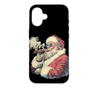 Carcasa para iPhone 16 Disfraz de Papá Noel Rico con cigarro para los Amantes de los Puros