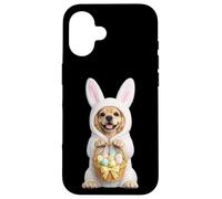 Carcasa para iPhone 16 Disfraz de Perro Cocker Spaniel con Conejito de Pascua