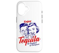 Carcasa para iPhone 16 Disfrute de Tequila Desayuno de campeones Retro