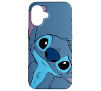 Carcasa para iPhone 16 Disney Lilo and Stitch Cute Stitch Face Gris pizarra