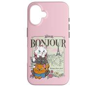 Carcasa para iPhone 16 Disney The Aristocats Marie Toulouse & Berlioz Bonjour