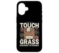 Carcasa para iPhone 16 Disquete Retro Touch Grass Disconnect para conectar