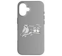 Carcasa para iPhone 16 Divertida Camiseta gramática de búho para Profesores de inglés y Nerds de Palabras