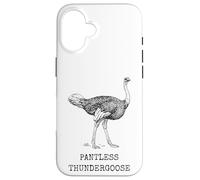 Carcasa para iPhone 16 Divertido Avestruz sin Pantalones Thundergoose Nombre Animal Broma estúpida