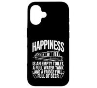 Carcasa para iPhone 16 Divertido Canal Boating Narrowboat Barco Continuo Cruiser