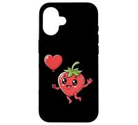 Carcasa para iPhone 16 Divertido corazón de Fresa para el día de San Valentín Kawaii Fruit Lover