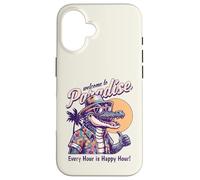 Carcasa para iPhone 16 Divertido diseño Desgastado de Verano Estilo Retro Bienvenido al paraíso