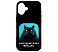 Carcasa para iPhone 16 Divertido Gato Molesto rodando mis Ojos ruidosamente sarcástico Gato Kawaii