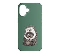 Carcasa para iPhone 16 Divertido Introvertido Abrazo Torpe Erizo Animal Humor sarcástico