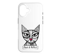Carcasa para iPhone 16 Divertido Juego de Palabras con Gatos Paws & Reflect