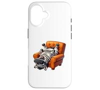 Carcasa para iPhone 16 Divertido Jugador Zebra con Auriculares VR