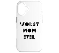 Carcasa para iPhone 16 Divertido, la Peor mamá, el día de la Madre, Retro, Vintage