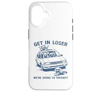 Carcasa para iPhone 16 Divertido Mapache Entrar en Perdedor Vamos a Terapia sarcástica