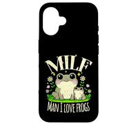 Carcasa para iPhone 16 Divertido Milf Hombre I Love Frogs Lindo Retro Agotado Boho