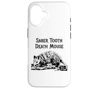 Carcasa para iPhone 16 Divertido Sable Diente Muerte Ratón Mal Nombre Animal Incorrecto Broma Estúpida