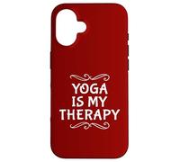 Carcasa para iPhone 16 Divertido Yoga Terapia Instructor Fitness Paz Mediación Amor