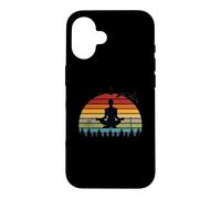 Carcasa para iPhone 16 Divertidos Instructores de Yoga para meditación, diseño Retro