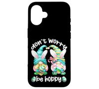 Carcasa para iPhone 16 Don`t Worry Be Hoppy with Cute Bunny Ears and Easter GNOME