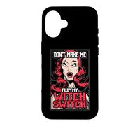 Carcasa para iPhone 16 Don't Make Me Flip My Witch Switch Halloween Pop Art Girl