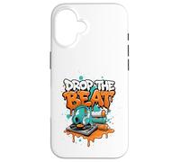 Carcasa para iPhone 16 Drop The Beat Street Art DJ Auriculares de Vinilo para Tocadiscos