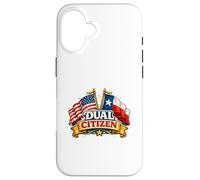 Carcasa para iPhone 16 Dual Citizen Texas American Flag Patriotic Funny Pride