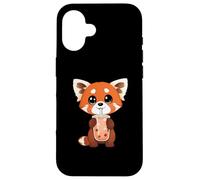Carcasa para iPhone 16 Dulce Panda Rojo le Gusta el té de Burbujas