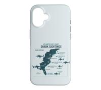Carcasa para iPhone 16 East Coast Shark Sightings Cool Map
